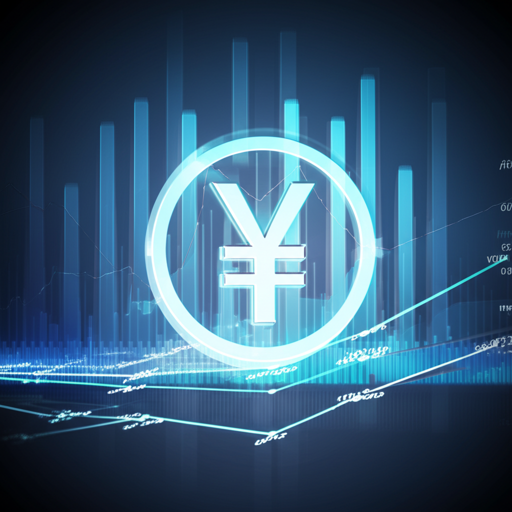 數位螢幕上顯示外匯交易圖表，呈現貨幣升值的明顯上升趨勢。